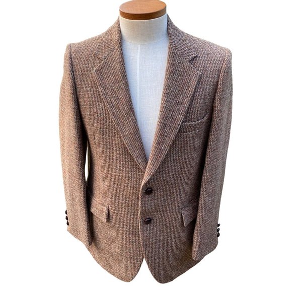 Harris Tweed Other - Harris Tweed Men's Scottish Wool Blazer Jacket Size 40  Brown 2 Button Vintage